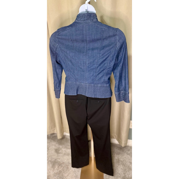 Women's White House Black Market Cropped Denim Jacket, M, Blue - Picture 7 of 10